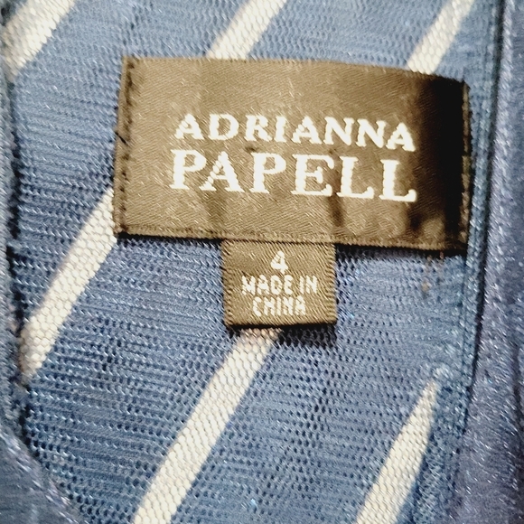 Adrianna Papell Tiered Ruffle Shutter Pleat Blue Cocktail Dress 4 - Picture 7 of 9